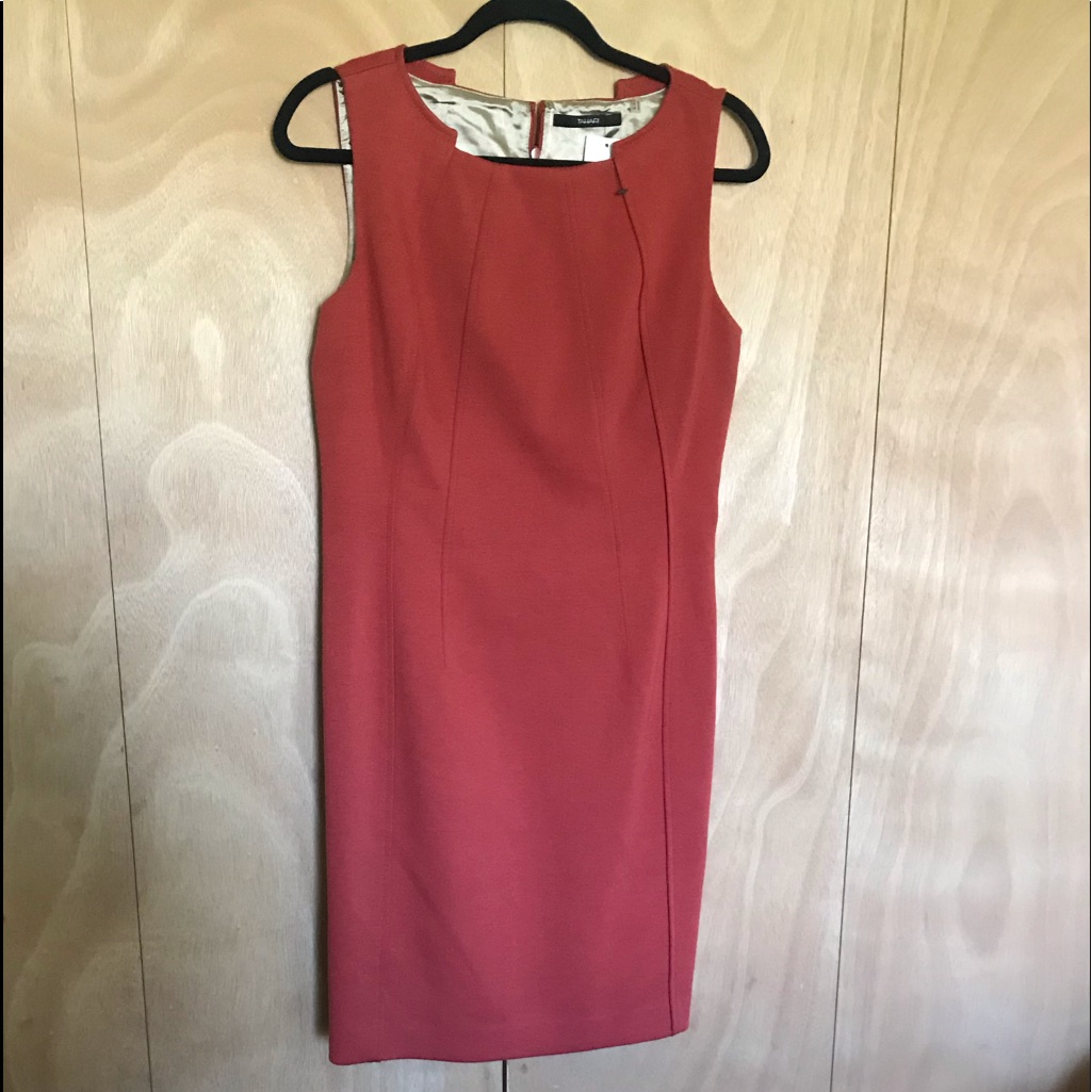 Tahari Larinda Dress Copper Wire Size 8 New